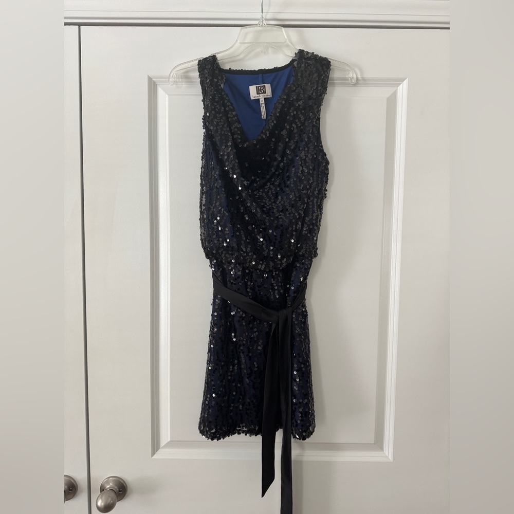 Navy/ Black Sequin Sleeveless Dress